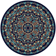 Vector abstract decorative round floral ethnic illustration