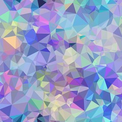 Fototapeta premium Seamless iridescent triangle pattern for surface pattern print. High quality illustration. Blue and purple holographic vivid trendy swatch. Funky contemporary graphic tile for background or textile.