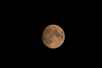Liechtenstein, July 22, 2021 Full moon in the dark sky