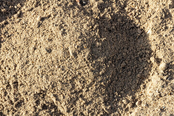 River sand with a mound in the center and a side shadow