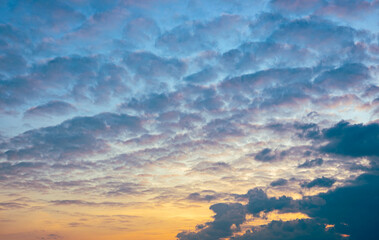Colorful altocumulus clouds in tile pattern. Suitable as background or wallpaper. - obrazy, fototapety, plakaty