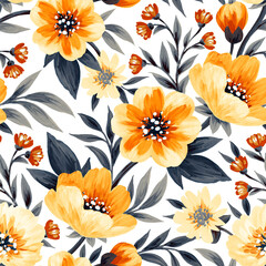 Seamless floral pattern. Design for wallpaper, fabric, wrapping paper, cover and more.