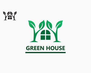 green house design template logo vector