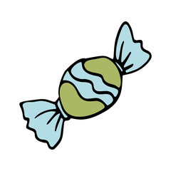 Cute vector candy color clipart. Hand drawn doodle illustration.