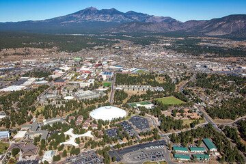 Aerial view above Flagstaff, Arizona 2021