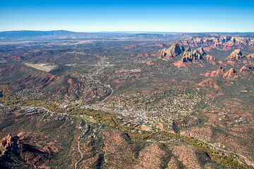 Aerial view above Sedona, Arizona 2021