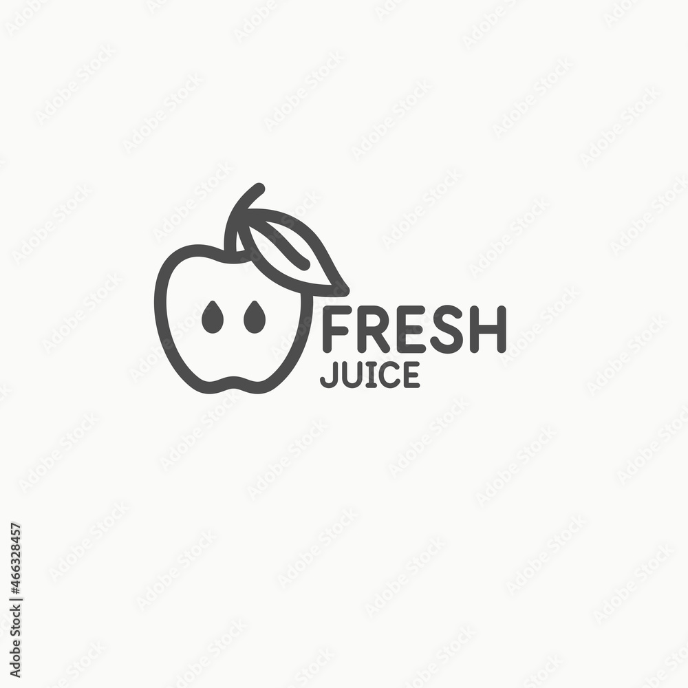 Poster apple illustration in linear flat style. isolated image on a light background. vector icon. an eleme