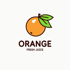 Illustration of a orange in a flat style. Isolated image on a light background. Vector icon.