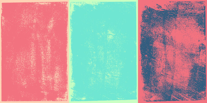 Letterpress ink textures. Set of 3 Rough, eroded lino print textures taken from high resolution scans. Compound path and paths optimised.