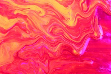 Abstract background of red-orange marble. The lines and waves of acrylic paint create an interesting structure. Background for web design, fabric, design,