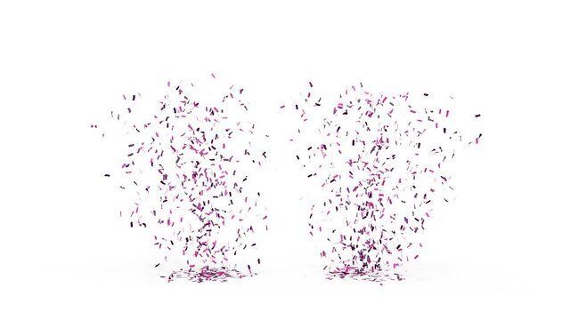 explosion de confettis sur fond blanc