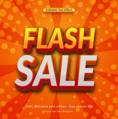 Flash sale editable vector text effect template banner.