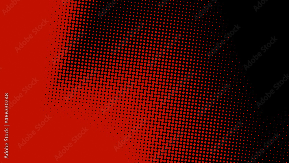 Poster dots halftone red black color pattern gradient texture background.