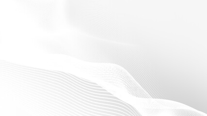 Dot white gray wave light technology texture background. Abstract big data digital concept. 3d rendering.