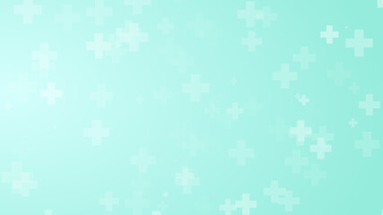 Abstract medical green blue cross pattern background.