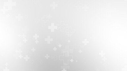 Abstract medical white gray cross pattern background.