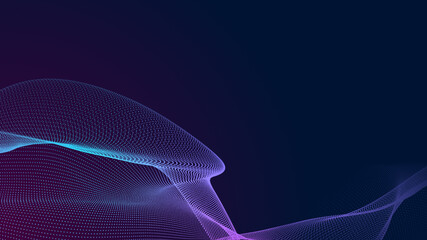 Abstract dot blue purple wave gradient texture technology background.