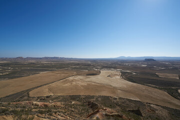 fields, pasture in badernas reales in navarra spain