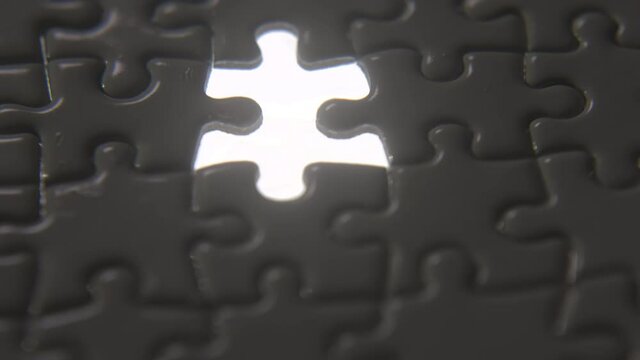 Magnifying A Missing Puzzle Piece Close Up