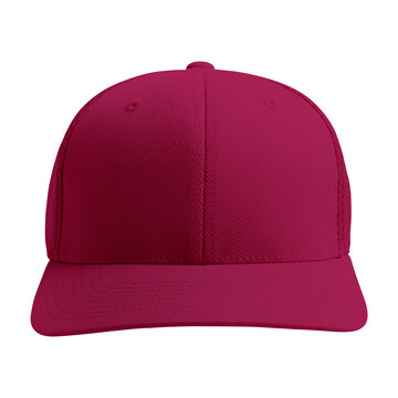 Showcase your designs like a graphic design pro by adding your own design to this Front View Magnificent Cap Mockup In Dark Sangria Color templates..