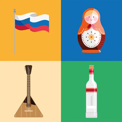 four rusia country icons