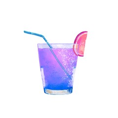 blue cocktail with ice