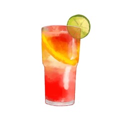 cocktail with lime and ice
