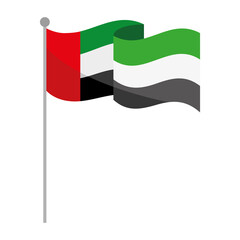 UAE flag in pole