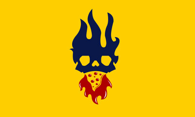 illustration of a pizza skull
