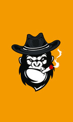 Gorilla with Cowboy Hat Logo
