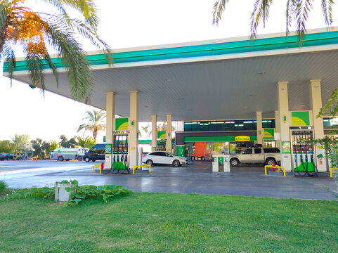 Antalya, Turkey - May 11, 2021: BP petrol station at Antalya, Turkey