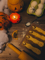 halloween cookies and pumpkin