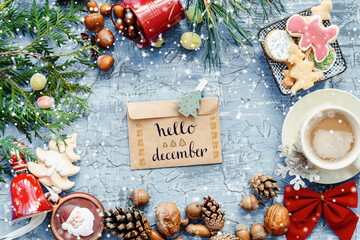 hello december holidays design CARD	
