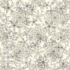 pattern with interesting doodles on colorfil background. Vector illustration.