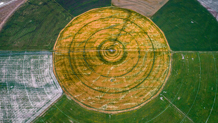 circle crop fields seen from above
