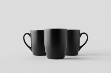 Black curved mug mockup.