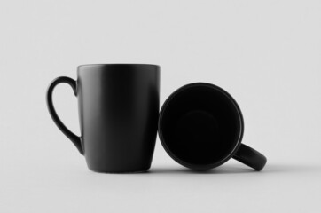 Black curved mug mockup.