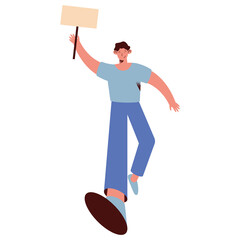 protester man walking