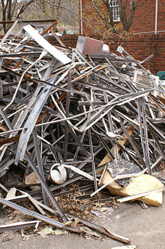 Piles of Rubble After Demolition