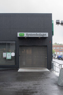 Gothenburg, Sweden - May 23 2021: Closed endtrance of Systembolaget.