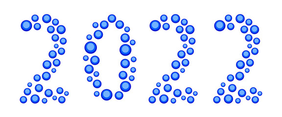 Abstract bubble 2022 lettering