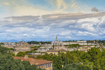 Fototapeta na wymiar Roma – La città eterna vista dal Gianicolo