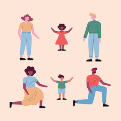 six parents and kids