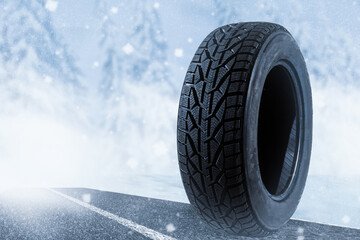 Winter car tire. tire for winter driving