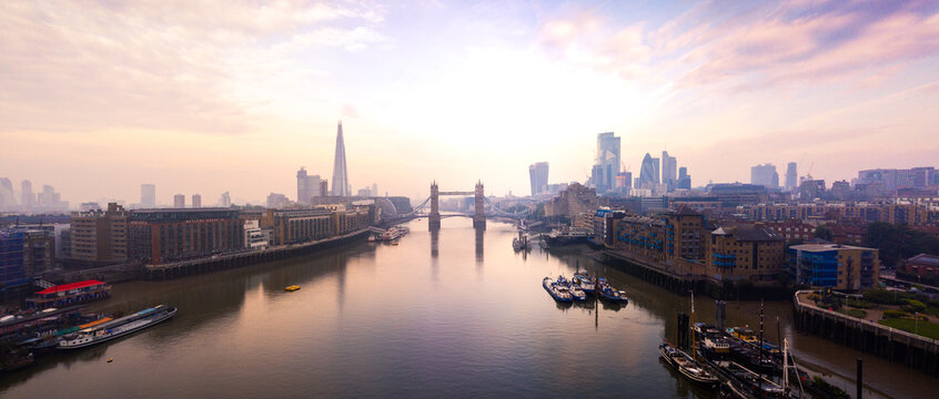 Aerial view of London and the River Thames
