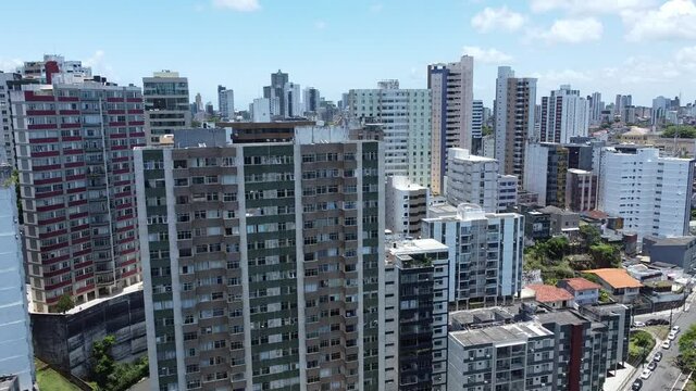 salvador, bahia, brazil - october 29, 2021: aerial view of buildings and homes in the city of Salvador.