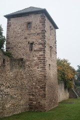 Fototapeta na wymiar View of the famous medieval fortifications in Bergheim - France