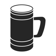 Wooden mug vector icon.Black vector icon isolated on white background wooden mug.