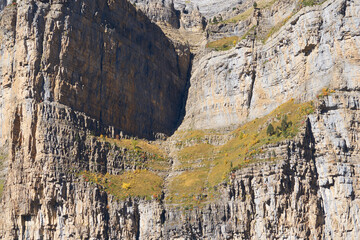 steep cliffs in the torla ordesa national park