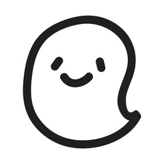 Cute doodle ghost character. Happy Halloween ghost cartoon vector illustration. Party card invitation print